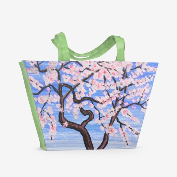 Пляжная сумка «Цветущее белое дерево»