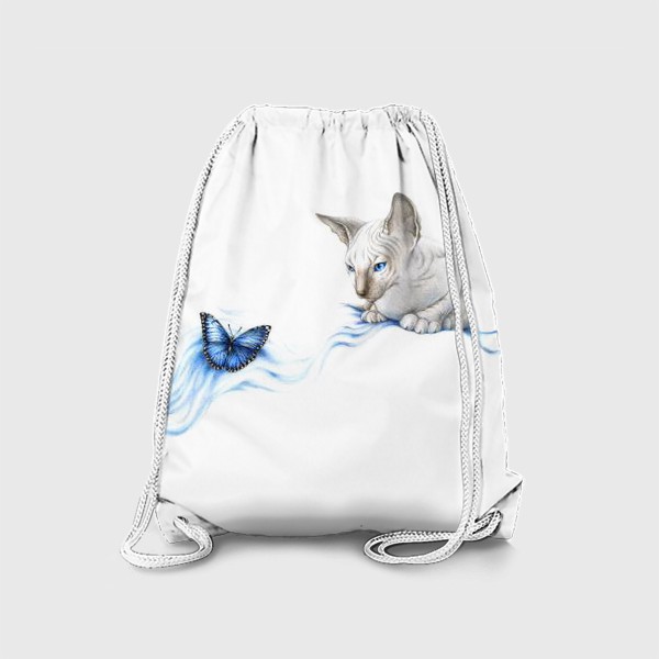 Рюкзак «Котенок и бабочка (кот, сфинкс)»