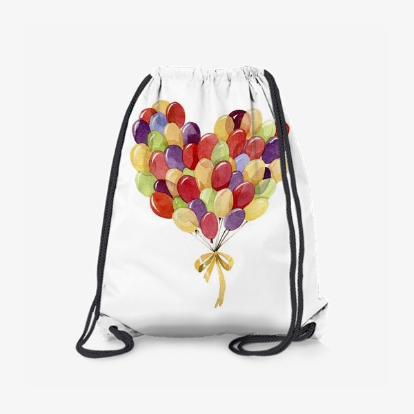 Рюкзак «Разноцветные воздушные шары в форме сердца»