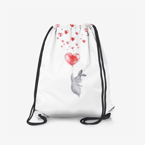 Рюкзак «Влюбленный зайка с шариком (заяц, кролик, любовь, сердце)»