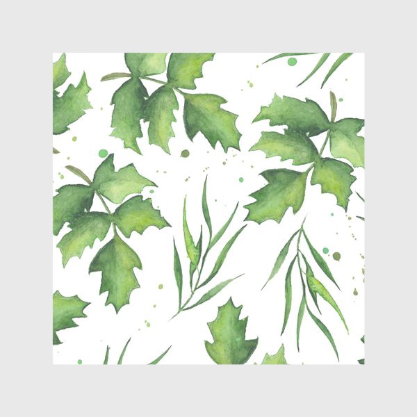 Скатерть «Акварельный зелёный листопад»