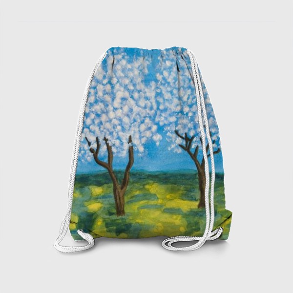 Рюкзак «белые цветущие деревья»