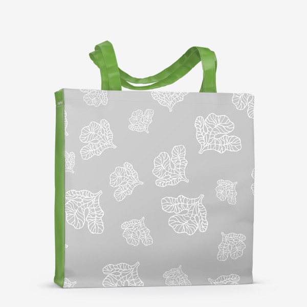 Сумка-шоппер «Стилизованные листья на сером фоне»