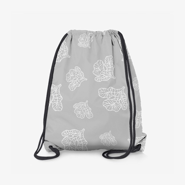 Рюкзак «Стилизованные листья на сером фоне»
