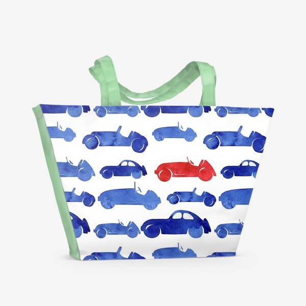 Пляжная сумка «Синие машинки»