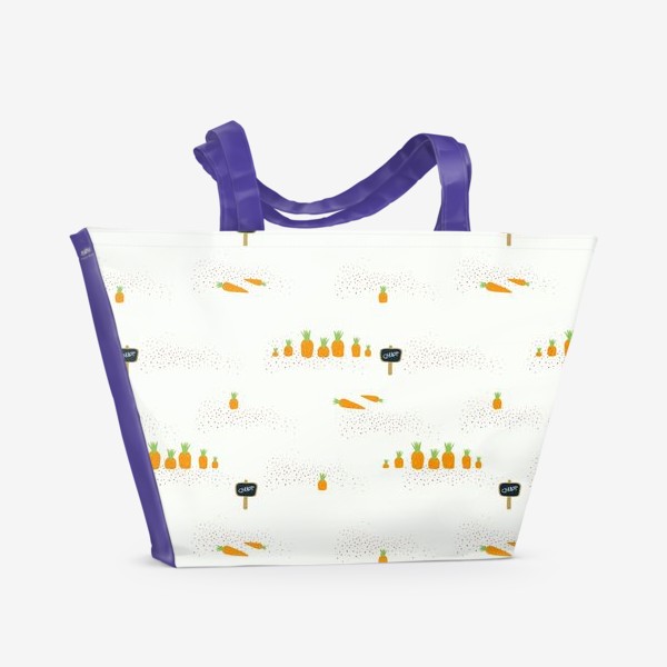 Пляжная сумка «Морковки на грядке»