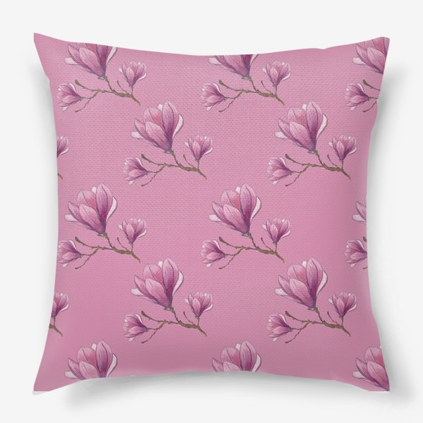 Подушка «Pink magnolia on pink»