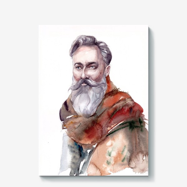 Холст «мужской портрет с бородой »