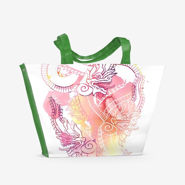 Пляжная сумка «Тайский треглавый дракон — змей Наг»