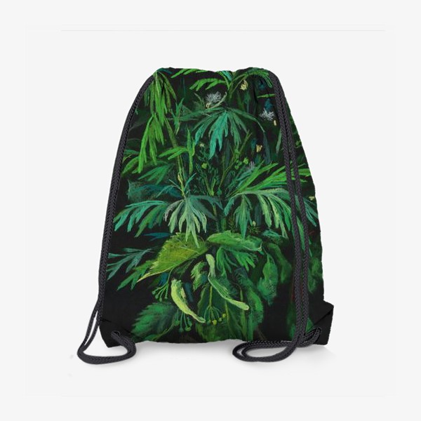 Рюкзак «Зеленое на черном / Green & black»