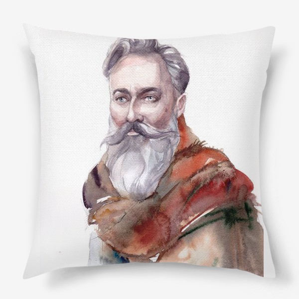 Подушка «мужской портрет с бородой »