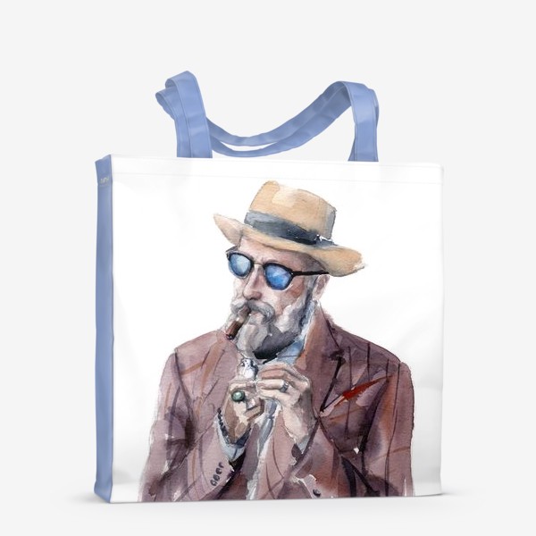 Сумка-шоппер «Мужчина в шляпе с сигарой»