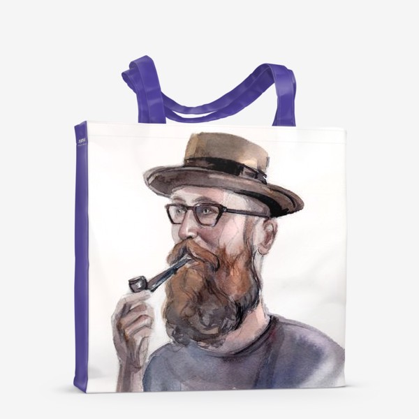 Сумка-шоппер «Мужчина в шляпе курит»