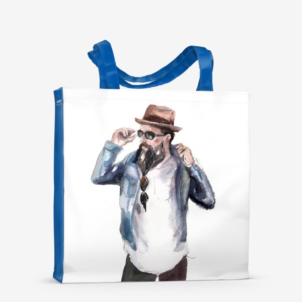 Сумка-шоппер «мужской портрет с бородой в шляпе»