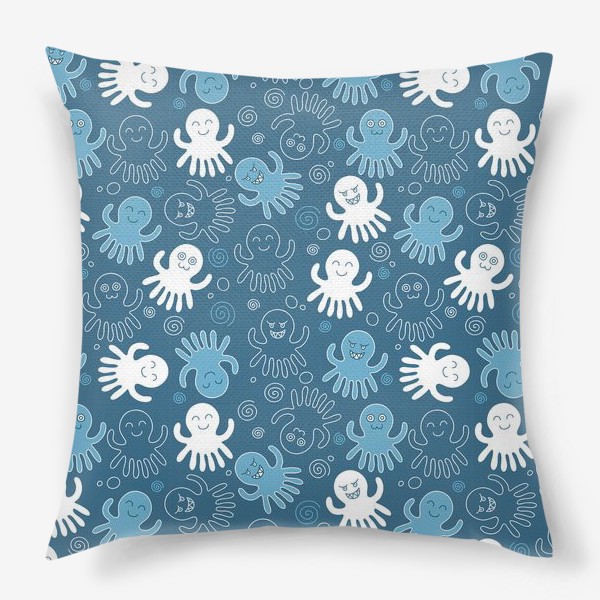 Подушка «Осьминожки. Морская вечеринка милых осьминогов»