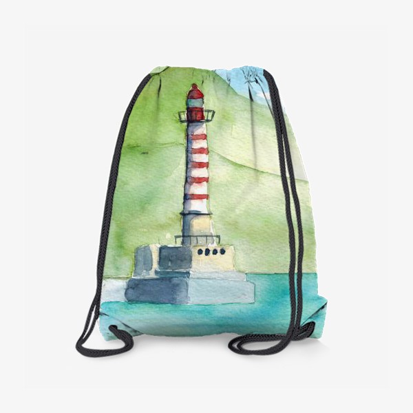 Рюкзак «Акварельный маяк на берегу»
