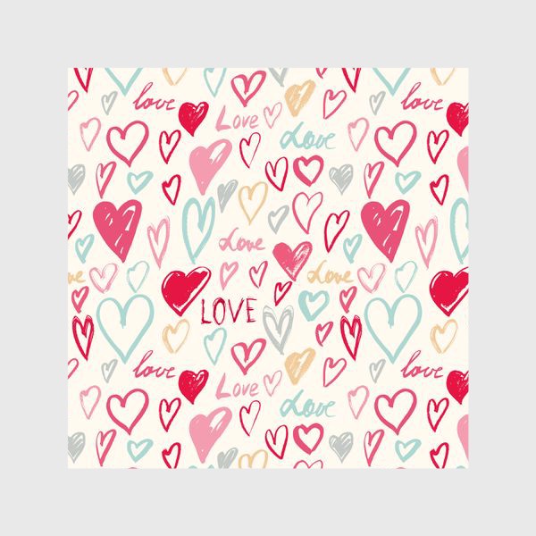 Шторы «Painted hearts, lovely pattern»