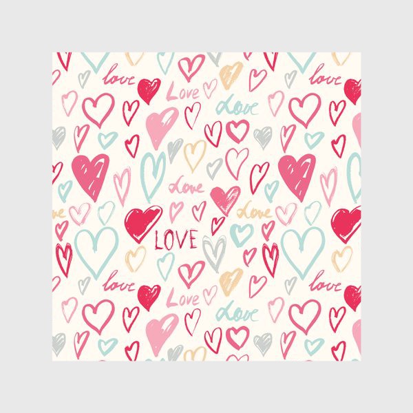 Скатерть «Painted hearts, lovely pattern»