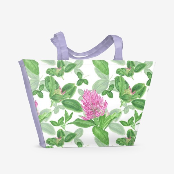 Пляжная сумка &laquo;Цветы и листья клевера&raquo;