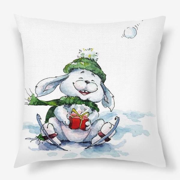 Подушка «зайчик и снежок»