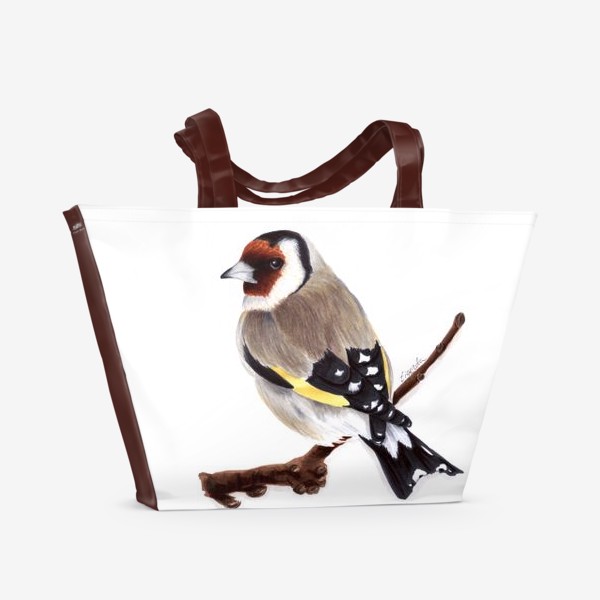 Пляжная сумка «Птица Щегол»