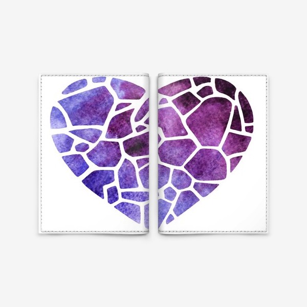 Обложка для паспорта &laquo;акварельное сердце 1&raquo;