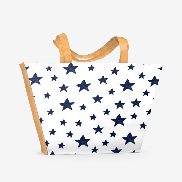 Пляжная сумка «Акварельные синие звезды»