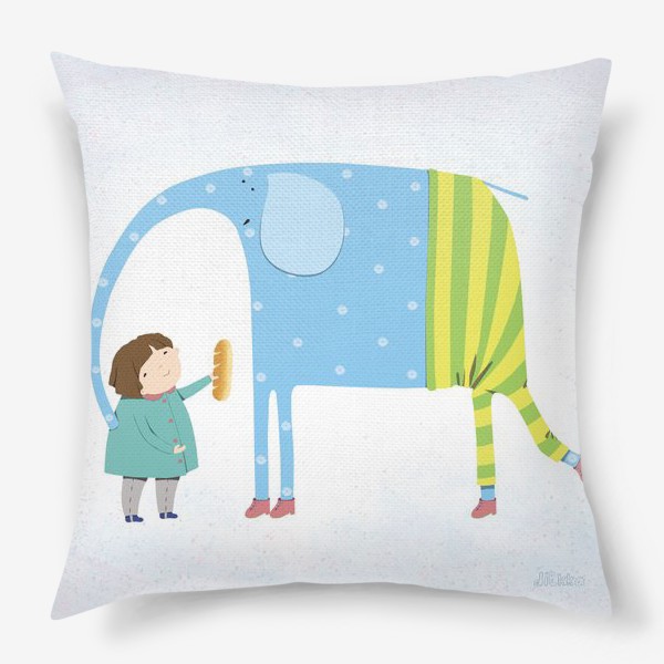 Подушка «слон и мальчик»
