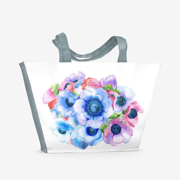 Пляжная сумка «Цветы. Букет анемонов»