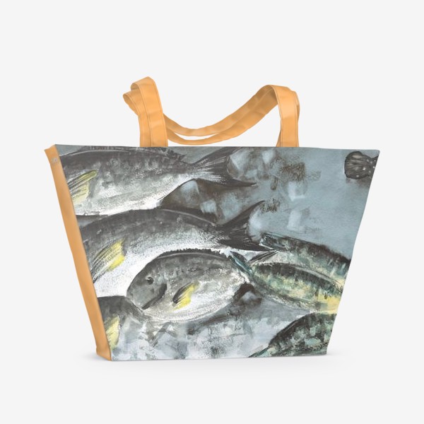 Пляжная сумка &laquo;рыбы на рынке&raquo;