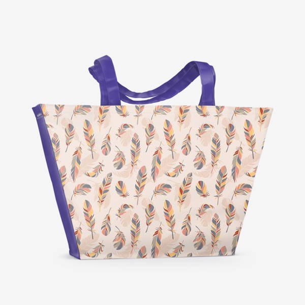 Пляжная сумка «Паттерн с перьями»