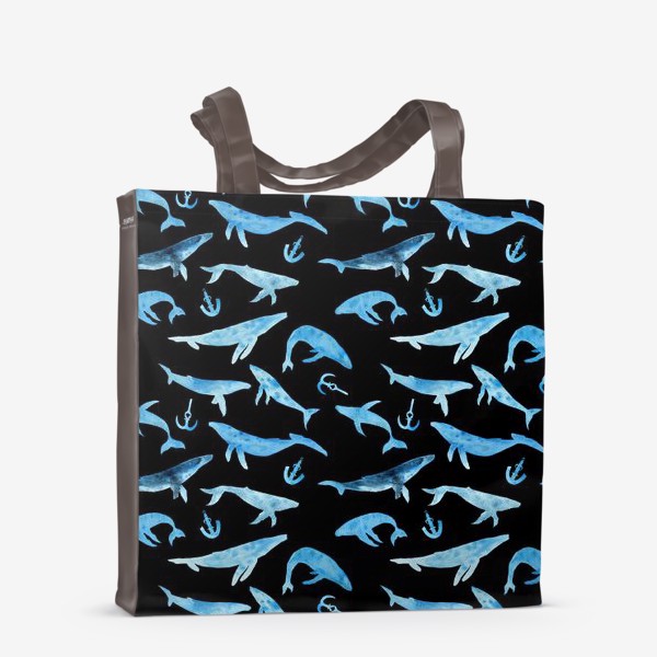 Сумка-шоппер «Watercolor whales»