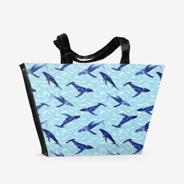 Пляжная сумка «Blue whales»