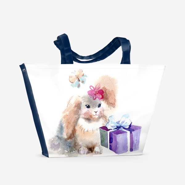 Пляжная сумка «Зайчик с подарком»
