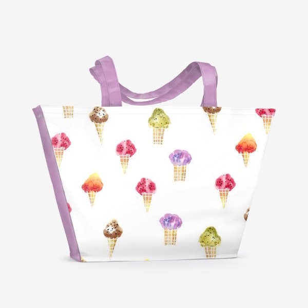 Пляжная сумка «Мороженое Акварель»