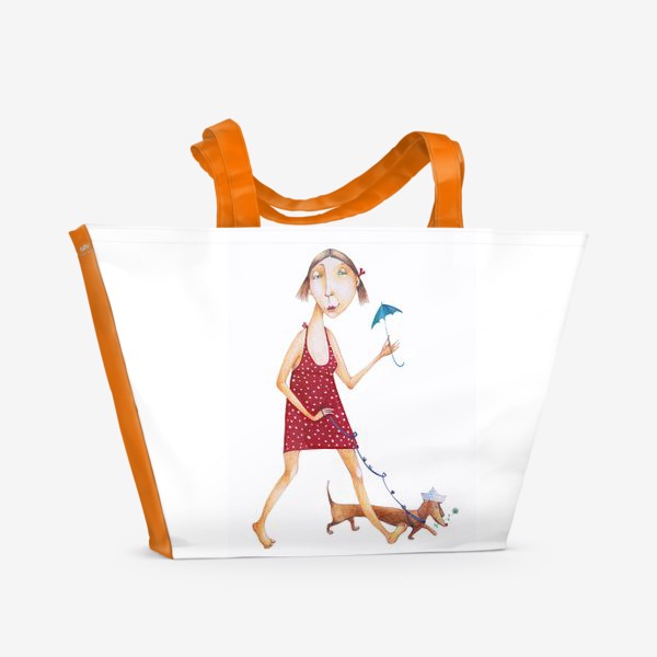 Пляжная сумка «Дама с собачкой »