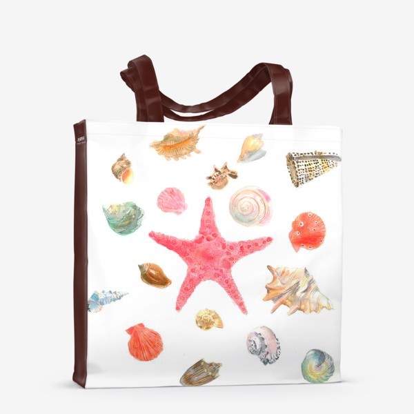 Сумка-шоппер &laquo;Морская звезда и ракушки. Starfish and shells&raquo;