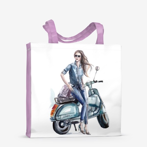Сумка-шоппер «Девушка на скутере»