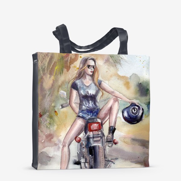 Сумка-шоппер «Мотоцикл и девушка»