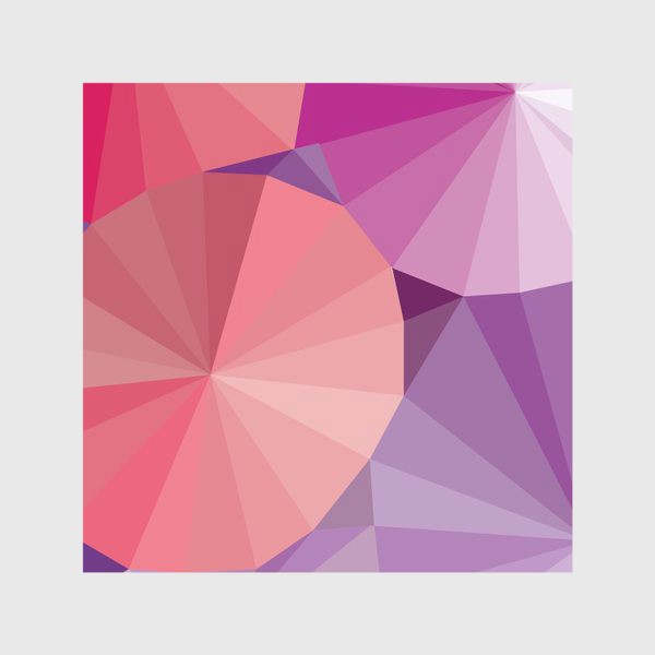 Скатерть «Объемные  фиолетовые и розовые зонтики в стиле Low Poly»