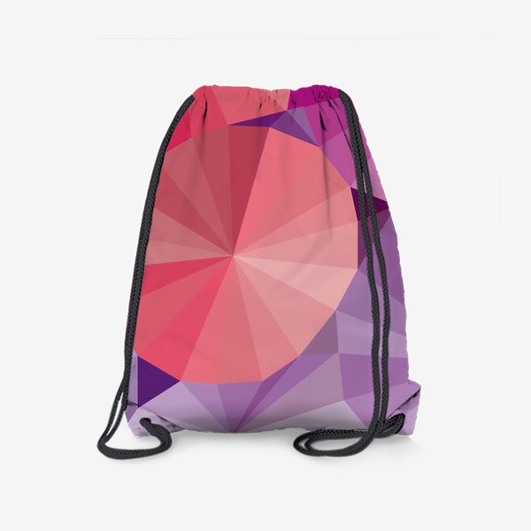 Рюкзак «Объемные  фиолетовые и розовые зонтики в стиле Low Poly»