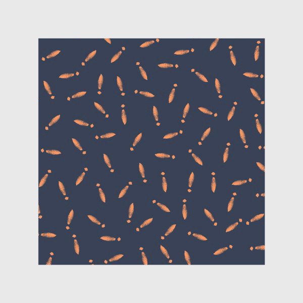 Скатерть «Оранжевые абстрактные кегли на синем фоне»