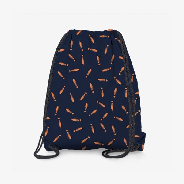 Рюкзак «Оранжевые абстрактные кегли на синем фоне»