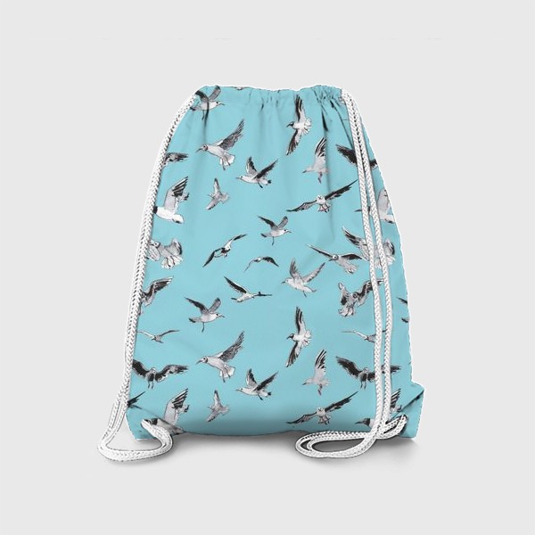 Рюкзак «Чайки на голубом фоне маленькие»