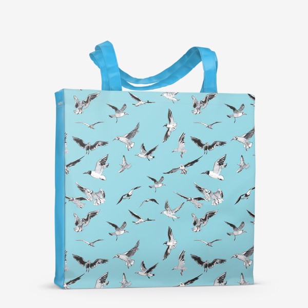 Сумка-шоппер «Чайки на голубом фоне маленькие»