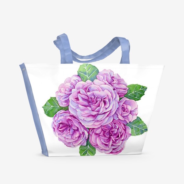 Пляжная сумка «букет малиновых роз»