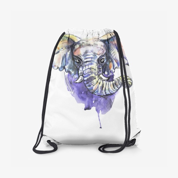 Рюкзак «акварельный слон и брызги краски»