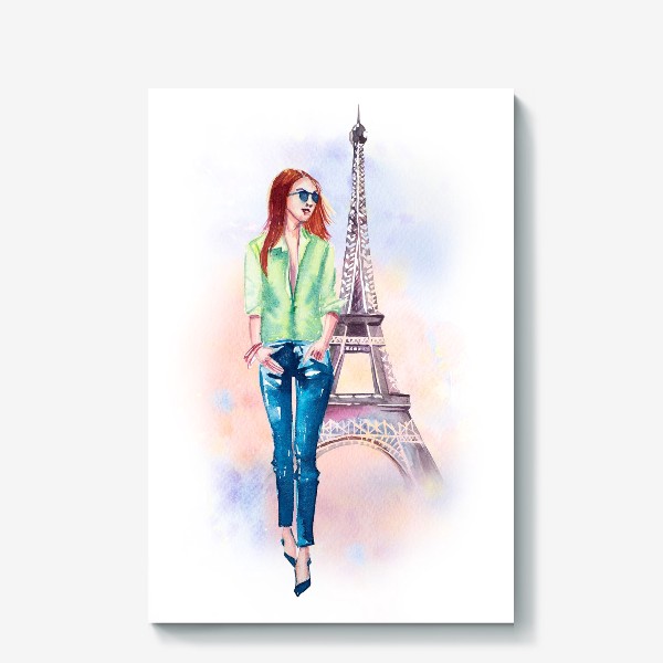 Холст «Девушка в Париже»