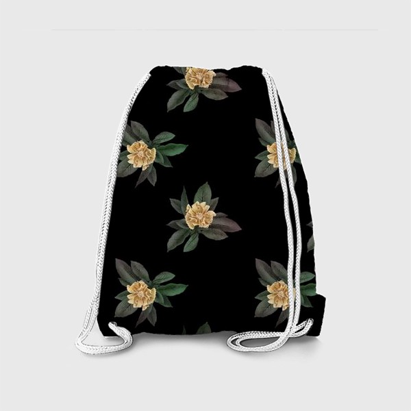 Рюкзак «Цветочки на черном фоне»