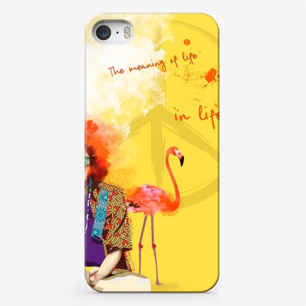 Чехол iPhone «Хиппи и Фламинго»